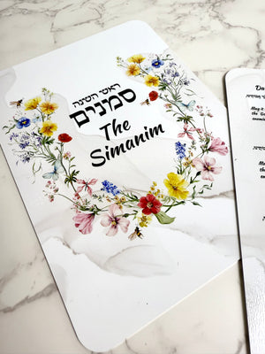 Floral Metal Simanim Card – 6x9