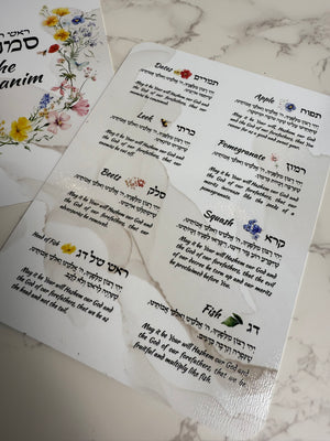 Floral Metal Simanim Card – 6x9