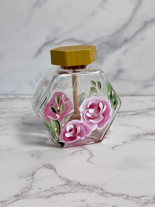 Hexagon Glass Honey Jar